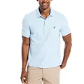 Nautica Men's Classic Short Sleeve Solid Performance Deck Polo Shirt, Noon Blue, Large