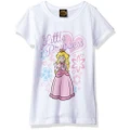 Nintendo Girls' Flower Princess Graphic T-Shirt, White, X-Small