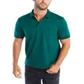 Nautica Men's Classic Fit Short Sleeve Solid Soft Cotton Polo Shirt, Tidal Green Solid, Large