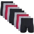 Gildan Men's Underwear Covered Waistband Boxer Briefs, Multipack, Black/Garnet/Graphite (10-Pack), Small
