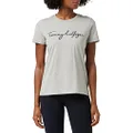 Tommy Hilfiger Women's Heritage Crew Neck Graphic Tee, Light Grey HTR, MD