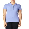 Nautica Women's 5-Button Short Sleeve Cotton Polo Shirt, Deep Peri, Large