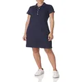 Nautica Women's Easy Classic Short Sleeve Stretch Cotton Polo Dress, Navy Seas, Large