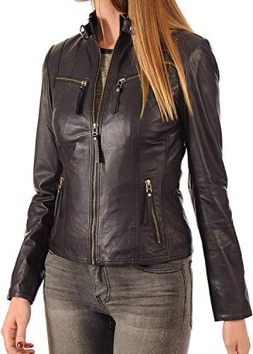 KYZER KRAFT Womens Leather Jacket Bomber Motorcycle Biker Real Lambskin Leather Jacket for Womens