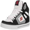 DC Men's Pure High Top Wc Skate Shoes Casual Sneakers, Black/White/Red, 10.5