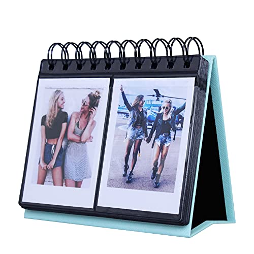 68 Pockets Mini Photo Album for Fujifilm Instax Mini 7s 8 8+ 9 25 26 50s 70 90/ Fujifilm Instax SP 1/ Polaroid PIC-300P/ Polaroid Z2300/ LG PD 233/ LG PD 239/ Name Card (Blue)