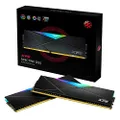 ADATA XPG SPECTRIX D55 DDR4 RGB Memory Module Gaming DRAM, speeds up to 3200MHz, 16GB (2x8GB), Dual Package, high Performance, Desktop Memory, Metal heatsink, Supports XMP 2.0, Black
