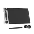 HUION Inspiroy Dial 2 Bluetooth Wireless Graphics Drawing Tablet with Dual Dials Battery-Free Stylus PW517 for Digital Art and Graphics Design, Compatible with Mac, Windows, Linux, Android
