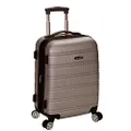 Rockland Melbourne Hardside Expandable Spinner Wheel Luggage, Silver, Carry-On 20-Inch, Silver, Carry-On 20-Inch, Melbourne Hardside Expandable Spinner Wheel Luggage