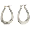 GUESS Basic Small Oval Logo Hoop Earrings, One Size, Metal