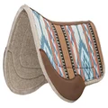 Weaver Leather Canvas Trail Saddle Pad - Wool Felt Liner Blue/Brown, 29" x 34"