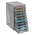Mind Reader Mesh Desk Storage Organizer, Heavy Duty Multi-Purpose, Silver 10 Drawer