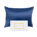Royal Comfort Pillowcase Set Mulberry Silk Breathable Ultra Soft for Hair and Skin 51 x 76cm in Gift Box (Navy, Set of 2)