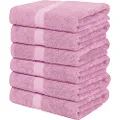 Simpli-Magic Cotton Set, Bath Towels, Pink, 24 x 46 Inches, 6 Count