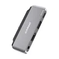 mbeat Elite Mini P6 Space Grey Aluminium USB Type-C Mobile Pro Hub Adapter with USB-C PD Charging, 4K HDMI, USB 2.0 & 3.5mm Headphone Audio Jack (Compatible with 2020/2018 iPad Pro, Microsoft Surface Pro 7/Surface Go and other USB-C laptops)
