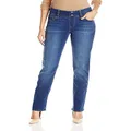 Riders by Lee Indigo Women's Waist Smoother Straight-Leg Jean,Mid Shade,16 Petite