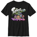 Nintendo Boy's Splat Toons Graphic T-Shirt T Shirt, Black, Large US