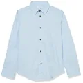 Calvin Klein Boys' Long Sleeve Slim Fit Dress Shirt, Style with Buttoned Cuffs & Shirttail Hem, Ice Bay, 10