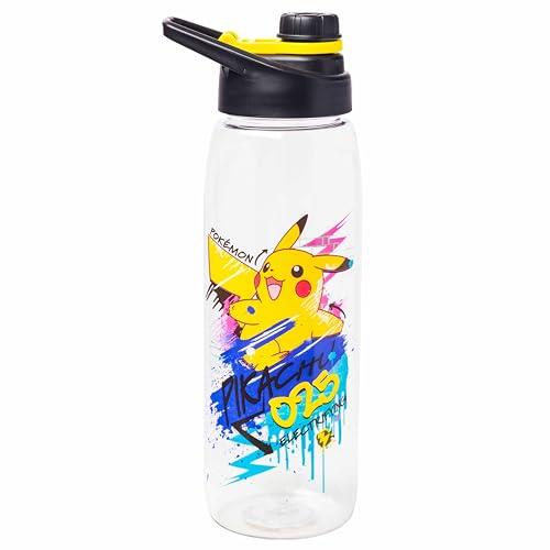 Silver Buffalo Pokémon Skate Graffiti Electrifying Pikachu Tritan Water Bottle, Screw Top Lid, 28 Ounces