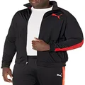 PUMA Men's Big & Tall Contrast Jacket 2, Black/High Risk Red, XX-Large
