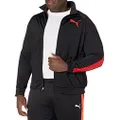 PUMA Men's Big & Tall Contrast Jacket 2, Black/High Risk Red, XX-Large