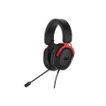 ASUS TUF Gaming H3 Gaming Headset for PC, PS4, Xbox One, Mac, Nintendo Switch and Mobile Phones with 7.1 Surround Sound - Powerful Bass - Lightweight - Red