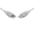8Ware USB 2.0 A to A Male to Female Transparent Metal Sheath Extension Cable, 2 m Length