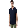 NAUTICA Men's Short Sleeve Solid Slim Fit V-neck T-shirt T Shirt, Navy, X-Large US