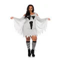 Leg Avenue Women's Plus Size Ghost Casual Halloween Jersey Dress, Grey, 1X-2X