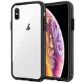 JETech Case for iPhone Xs and iPhone X 5.8-Inch, Non-Yellowing Shockproof Phone Bumper Cover, Anti-Scratch Clear Back (Black)