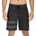Hurley Men's Apparel Men's Phantom Cheers USA Flag 20" Boardshort, Black, 33