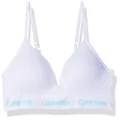 Calvin Klein Girls' Big Seamless Hybrid Bra, White/Light Blue, (32) 32A