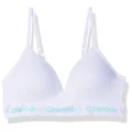 Calvin Klein Girls' Big Seamless Hybrid Bra, White/Light Blue, (32) 32A