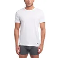 PUMA Men's 3 Pack Crew Neck T-Shirts, White, Medium