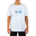 Hurley Men's Icon Slash Gradient T-Shirt, White/Glacier Blue, Small