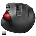 ELECOM EX-G Trackball Mouse, 2.4GHz Wireless, Thumb Control, 6-Button Function with Smooth Tracking, Ergonomic Design, Optical Gaming Sensor, Smooth Red Ball, Windows11, macOS (M-XT3DRBK-G)