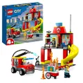 LEGO City Fire Station and Fire Engine 60375 Building Toy Set; Fun Starter Playset with 3 Minifigures for Ages 4+