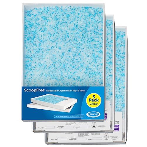 PetSafe ScoopFree Replacement Crystal Cat Litter Trays, Blue, Tray Refills, 3-Pack