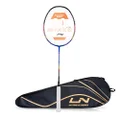 Li-Ning Air Force 80 Lite Carbon Fibre Strung Badminton Racket with Full Racket Cover (Blue/Black) | for Intermediate Players | 80 Grams | Maximum String Tension - 30lbs