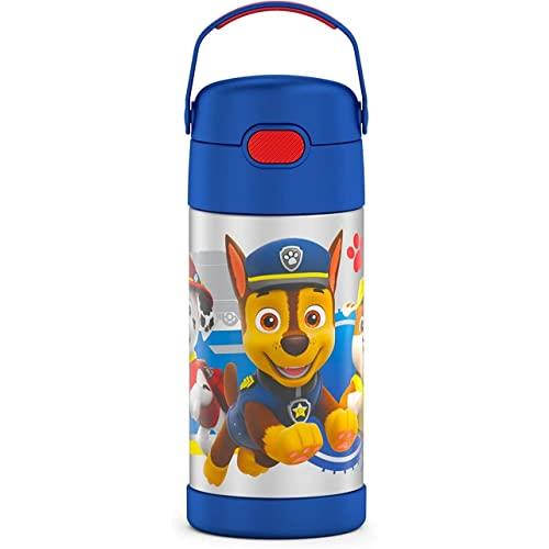 THERMOS FUNTAINER Water Bottle with Straw - 12 Ounce, Paw Patrol - Kids Stainless Steel Vacuum Insulated Water Bottle with Lid