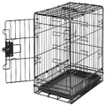 Amazon Basics Foldable Metal Wire Dog Crate with Tray, Single Door, 55cm Length