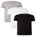 Tommy Hilfiger Men's Short Sleeves Premium Tee, Black/Grey/White, 2X-Large (Pack of 3)