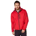 Helly Hansen Men's Crew Hooded Waterproof Windproof Breathable Rain Coat Jacket, 162 Red, Large
