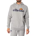 Ellesse Mens Classic Hooded Sweatshirt, Grey Marl, Large US