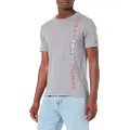 Tommy Hilfiger Men's Embroided Print Tee, Medium Grey Heather, Small