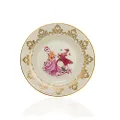 The English Ladies Co Sleeping Beauty Aurora Gold Tiara Disney Princess Ceramic Tea Ware Plate, 6-Inch Diameter