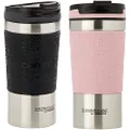 THERMOcafe by Thermos Vacuum Insulated Travel Cup 350ml Black & Vacuum Insulated Travel Cup 350ml Pink