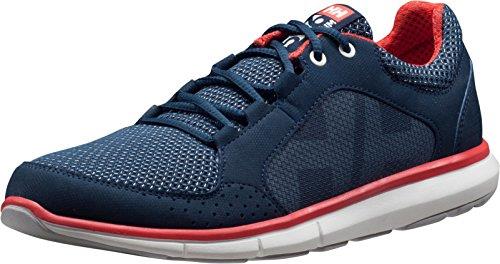Helly-Hansen Ahiga V4 Sailing Sneakers for Women with Quick-Dry Construction, Eva Insole, and Rubber Outsole, 597 Navy/Off White/Cayenne/Light Grey, 10 US