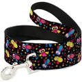 Buckle-Down DL-W30631-N Narrow 0.5" Flying Owls with Leaves Black/Multi Color Dog Leash, 4'
