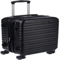Amazon Basics Hardside Expandable Spinner Suitcase, Black, 55cm Carry-On